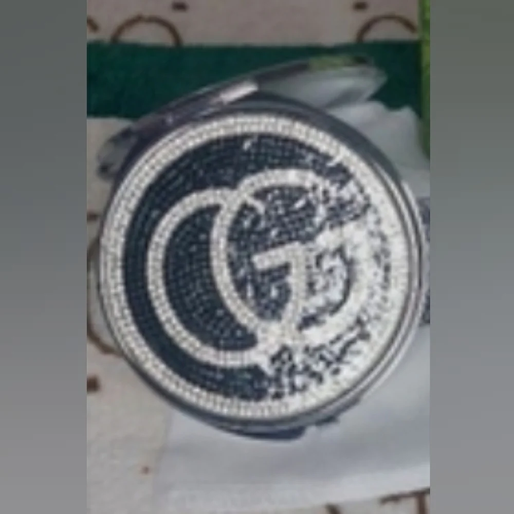 Women's Compact Mirror Silver Black
